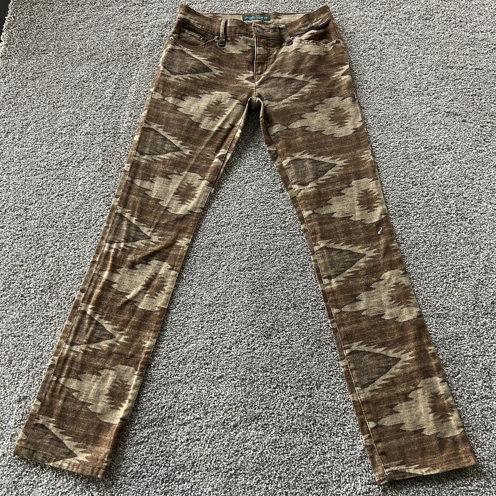 Y2K Lauren Jeans Co. Ralph Lauren Modern Straight Jeans Womens 2 Aztec Denim